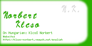 norbert klcso business card